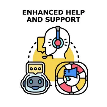 Customer assistance providing enhanced help and support Illustrazione stock