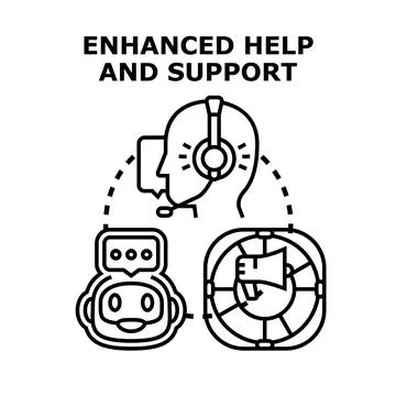 Customer assistance providing enhanced help and support Ilustração Stock