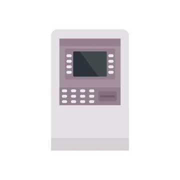 Customer atm icon flat isolated Stock Illustration