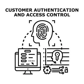 Customer authentication access control via digital identity Stock Illustration
