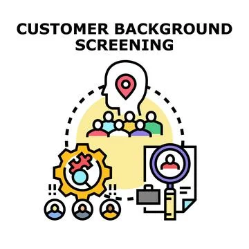 Customer background screening process for new employees Stock Illustration