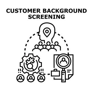 Customer background screening process for new employees Stock Illustration