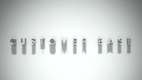 Customer base 3D title animation white text on a white background Stock Footage 300618217