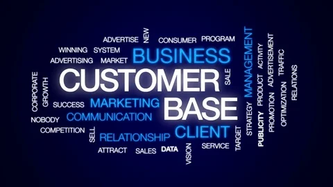 Customer base animated word cloud, text design animation. Video stock 75150286