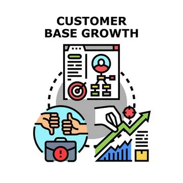 Customer base growth strategy and acquisition process Ilustración de archivo