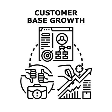 Customer base growth strategy and acquisition process Stock Illustration