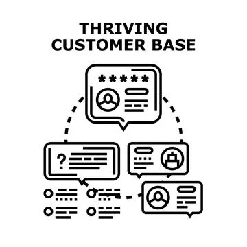 Customer base strategy creating business growth and loyalty Stock Illustration