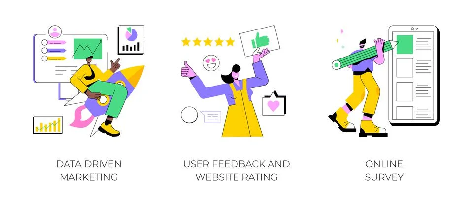 Customer behavior analysis abstract concept vector illustrations. Stock Illustration