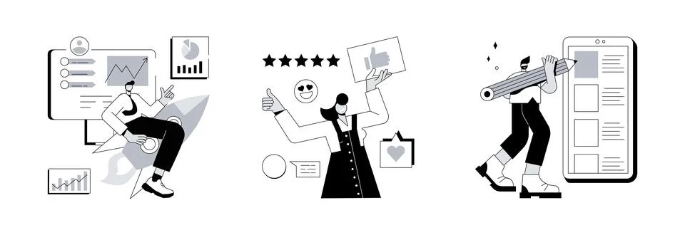 Customer behavior analysis abstract concept vector illustrations. イラスト素材