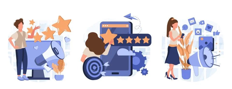 Customer behavior analysis abstract concept vector illustration set Stock Illustration