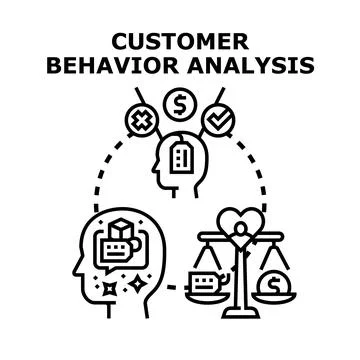 Customer behavior analysis concept vector illustration Stock Illustration