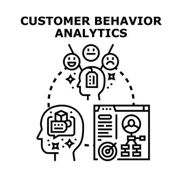 Customer behavior analysis data strategy concept Stock Illustration