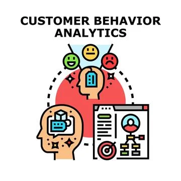 Customer behavior analysis data strategy concept Illustrazione stock