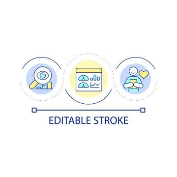 Customer behavior analysis loop concept icon Stock Illustration