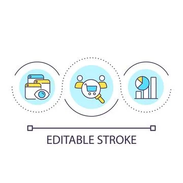 Customer behavior analytics loop concept icon Stock Illustration