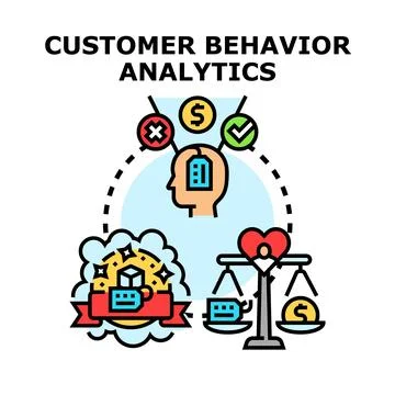 Customer behavior analytics understanding purchasing decisions Illustrazione stock