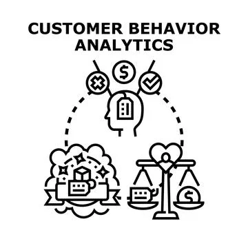 Customer behavior analytics understanding purchasing decisions Illustrazione stock