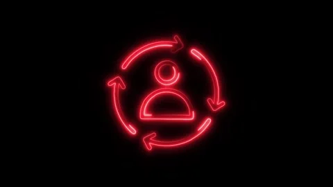 Customer Behavior Outline Icon in HD Video Neon Animation  Marketing and An Stock Footage 304375002