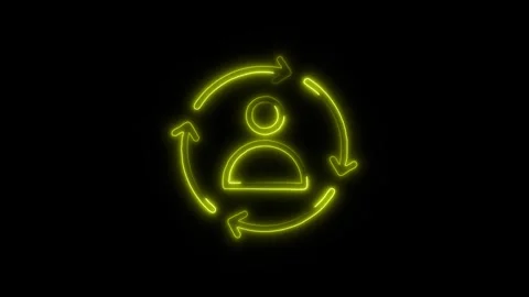 Customer Behavior Outline Icon in HD Video Neon Animation  Marketing and An Stock Footage 304375003