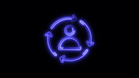 Customer Behavior Outline Icon in HD Video Neon Animation  Marketing and An 動画素材 304375007