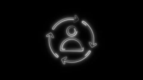 Customer Behavior Outline Icon in HD Video Neon Animation  Marketing and An Stock-Footage 304375008