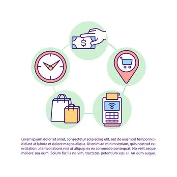 Customer behavior patterns concept line icons with text 스톡 일러스트