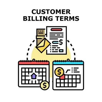 Customer billing terms calculation and payment management イラスト素材