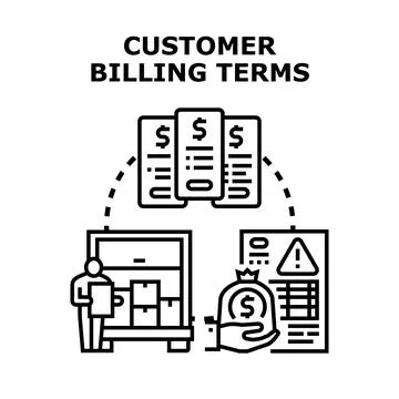 Customer billing terms concept vector illustration Stock Illustration