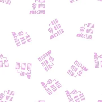 Customer business intelligence glyph vector seamless pattern Illustrazione stock