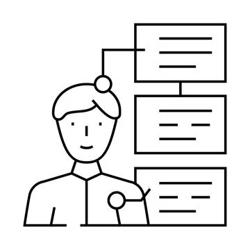 Customer business intelligence line icon vector illustration 스톡 일러스트