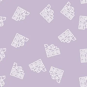 Customer business intelligence line vector seamless pattern イラスト素材