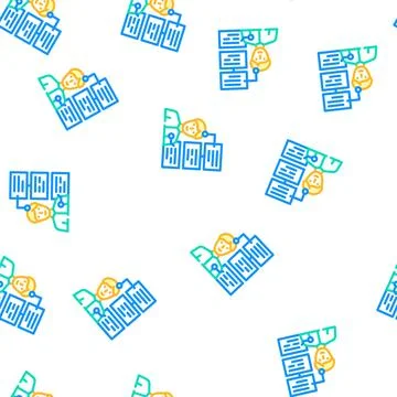 Customer business intelligence vector seamless pattern 스톡 일러스트