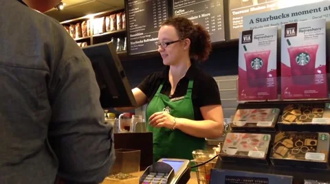 Customer buying coffee Stock Footage 43071837