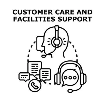 Customer care and facilities support concept illustration Stock Illustration