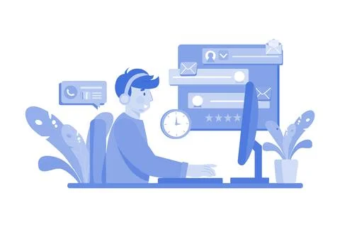 Customer Care Associate Illustration concept on a white background Stock Illustration