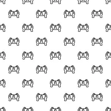 Customer care client support line icon pattern Stock Illustration