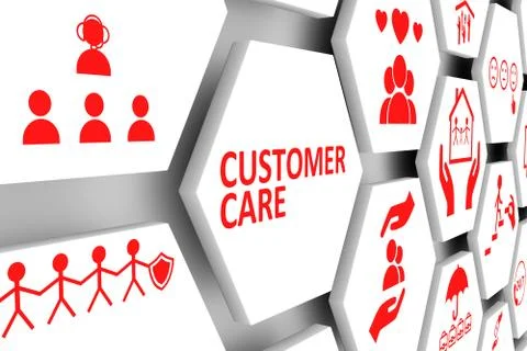 CUSTOMER CARE concept cell background 3d illustration Stock Illustration