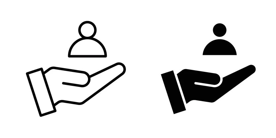 Customer care icon vector concepts, line and silhouette style Stock Illustration