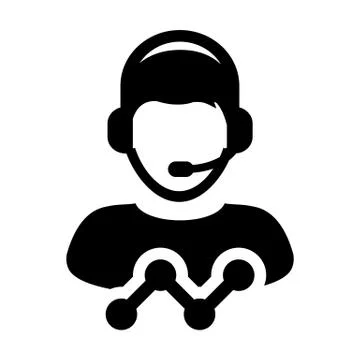Customer care icon vector male data support service person profile avatar Illustrazione stock