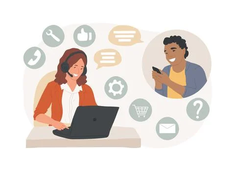 Customer care isolated concept vector illustration. Ilustración de archivo
