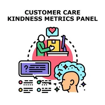 Customer care kindness metrics panel concept Stock Illustration