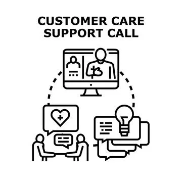 Customer care support call service concept Stockillustratie