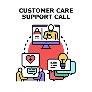 Customer care support call service concept Stock Illustration