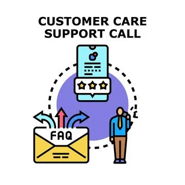 Customer care support call service concept Stock Illustration