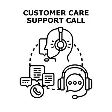 Customer care support call using headset vector Stock Illustration