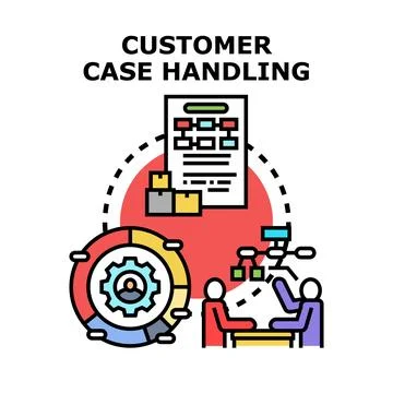 Customer case handling process with support and feedback Stock Illustration