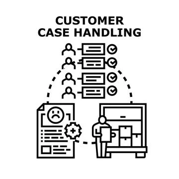 Customer case handling resolving service support issues Illustration