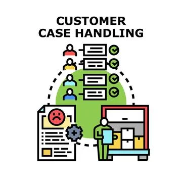 Customer case handling resolving service support issues 스톡 일러스트