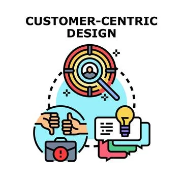 Customer centric design concept for business strategy development Stock Illustration