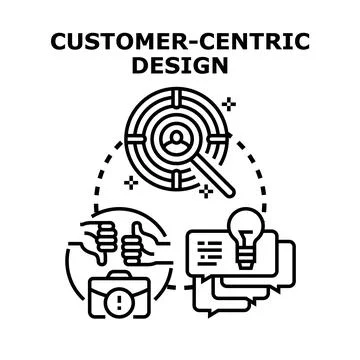 Customer centric design concept for business strategy development Stock Illustration